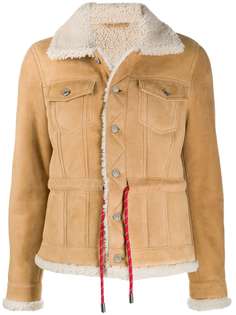 Dsquared2 куртка из овчины с контрастным поясом