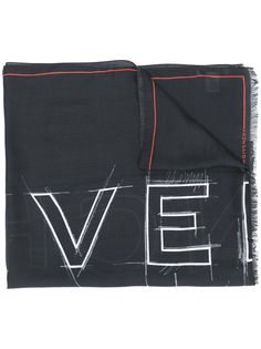 Givenchy шарф с бахромой и логотипом