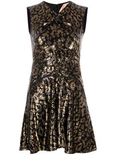 Nº21 расклешенное платье с леопардовым принтом