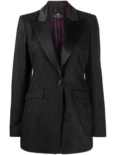 Etro однобортный блейзер с принтом