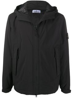 Stone Island куртка с капюшоном и нашивкой-логотипом
