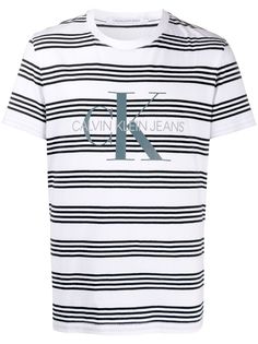 Calvin Klein Jeans полосатая футболка с логотипом