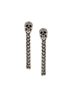 Alexander McQueen серьги-подвески с декором Skull