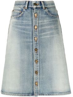 Saint Laurent джинсовая юбка А-силуэта