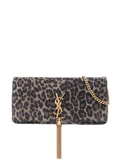 Saint Laurent сумка на плечо Kate с леопардовым принтом