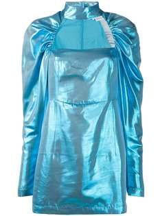 ROTATE платье с эффектом металлик и сборками