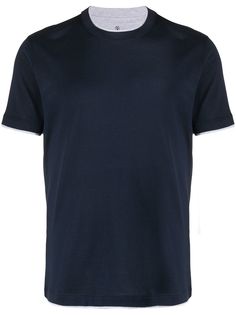 Brunello Cucinelli футболка с контрастной отделкой