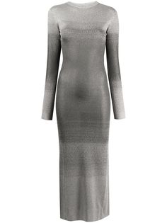 Paco Rabanne трикотажное платье узкого кроя с эффектом металлик