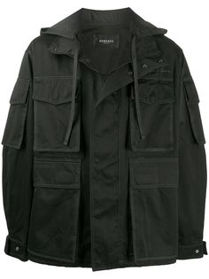 Versace куртка в стиле милитари с вышивкой GV Signature