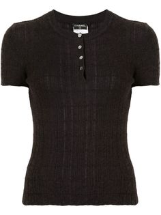 Chanel Pre-Owned футболка 2001-го года на пуговицах