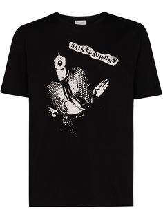 Saint Laurent футболка с принтом
