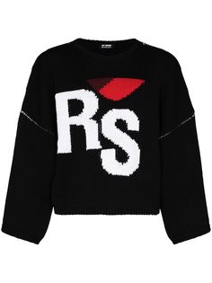 Raf Simons свитер RS вязки интарсия