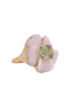 Irene Neuwirth кольцо из розового золота с розовыми опалами и зелеными турмалинами