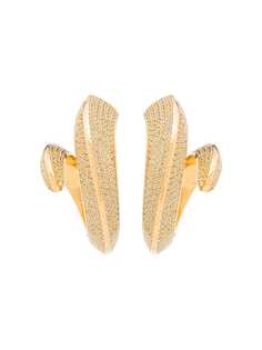 Bottega Veneta позолоченные серьги с кристаллами
