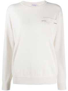 Brunello Cucinelli кашемировый топ с накладным карманом