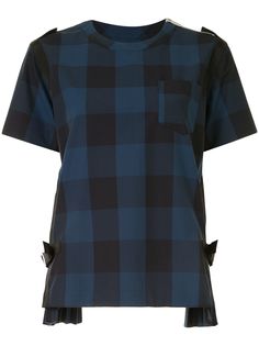 Sacai клетчатая блузка с пряжками