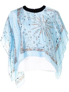 Sacai многослойная футболка с принтом пейсли