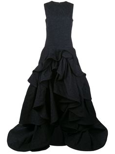Oscar de la Renta платье с ярусной юбкой