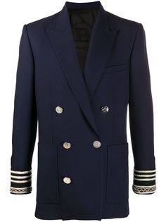 Balmain пиджак с манжетами в полоску
