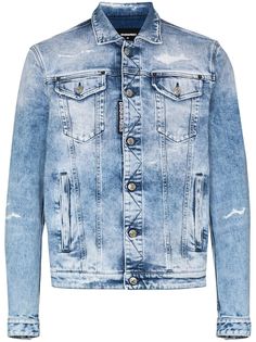Dsquared2 джинсовая куртка с эффектом потертости