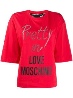 Love Moschino футболка с кристаллами
