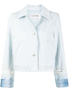 Loewe укороченная джинсовая куртка с контрастными манжетами