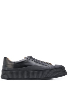 Jil Sander leather lace-up trainers with chunky soles