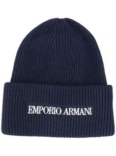 Emporio Armani шапка бини с вышитым логотипом