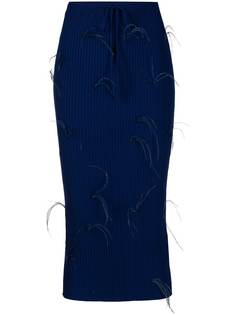 MarquesAlmeida трикотажная юбка с отделкой перьями