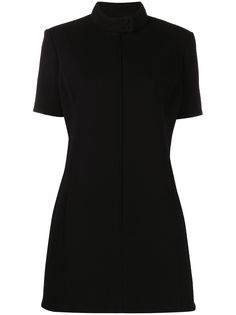 Saint Laurent платье-трапеция с высоким воротником