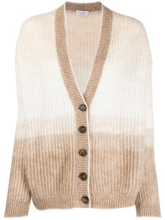 Brunello Cucinelli трикотажный кардиган с эффектом омбре