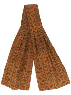 Hermès галстук с геометричным принтом и сборками