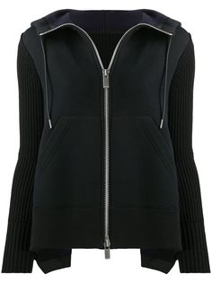 Sacai куртка с рукавами в рубчик
