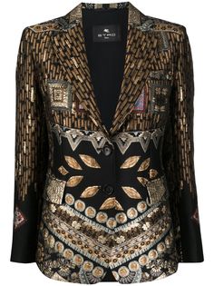 Etro жаккардовый блейзер с эффектом металлик