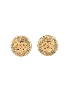 Chanel Pre-Owned серьги 1990-х годов с логотипом CC