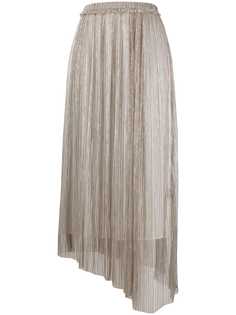 Isabel Marant Étoile плиссированная юбка Dolmenae с эффектом металлик