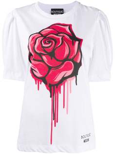 Boutique Moschino футболка с пышными рукавами и цветочным принтом