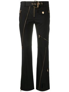 Versace укороченные расклешенные брюки на молнии