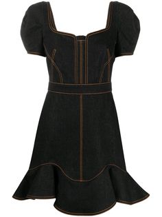 Alexander McQueen джинсовое платье-рубашка с контрастной строчкой