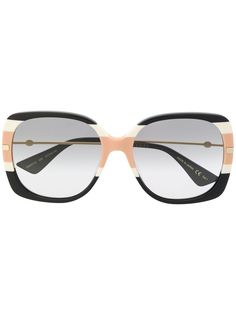 Gucci Eyewear солнцезащитные очки в массивной оправе в полоску