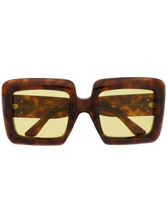Gucci Eyewear солнцезащитные очки в массивной оправе с логотипом Interlocking G