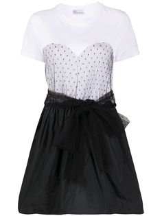RedValentino платье-футболка со вставкой из тюля