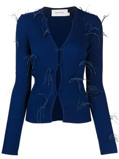 MarquesAlmeida кардиган с отделкой перьями