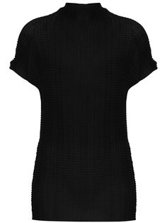 Issey Miyake фактурный топ с высоким воротником