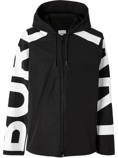 Burberry куртка с капюшоном и логотипом