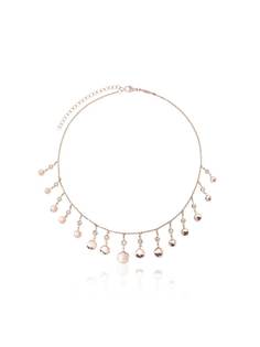 Jacquie Aiche Shaker diamond and 14K rose gold necklace