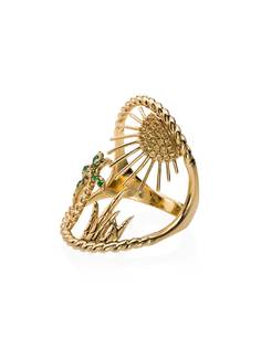 Yvonne Léon золотое кольцо с бриллиантами и сапфиром