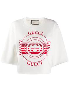 Gucci футболка с бахромой и логотипом GG