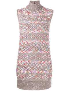 Missoni платье-джемпер с высоким воротником и узором зигзаг