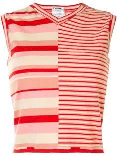 Chanel Pre-Owned трикотажный топ в полоску 2002-го года